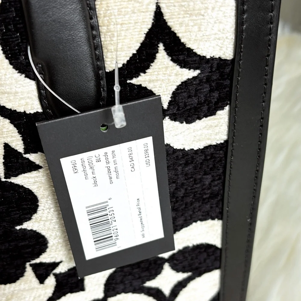 NWT💃Kate Spade Spade Flower Monogram Manhattan Chenille Small Tote Purse - Picture 12 of 12